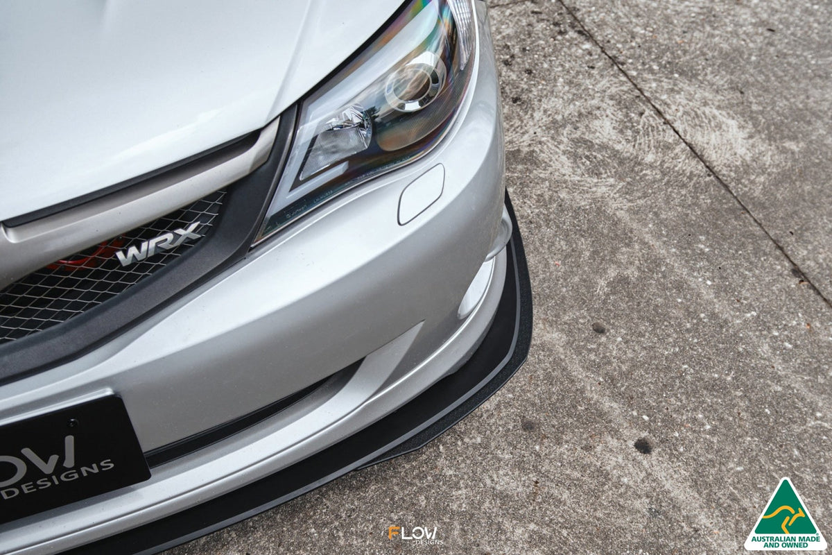 Flow Designs - Impreza WRX/RS G3 Sedan PFL Front Lip Splitter &amp; Mounting Brace