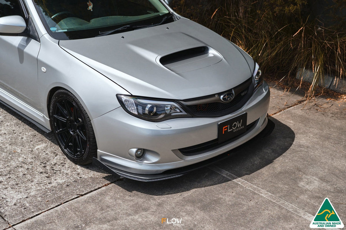 Flow Designs - Impreza WRX/RS G3 Sedan PFL Front Lip Splitter &amp; Mounting Brace