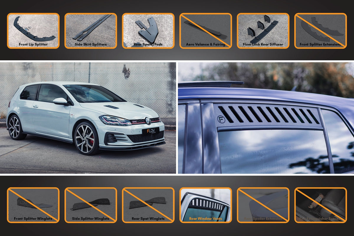 Flow Designs - MK7.5 Golf GTI Full Lip Splitter Set with Flow-Lock Rear Diffuser