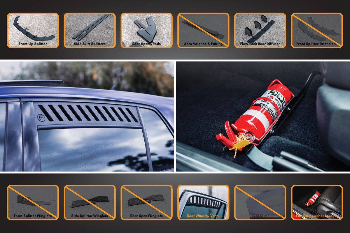 Flow Designs - MK7.5 Golf GTI Full Lip Splitter Set with Flow-Lock Rear Diffuser