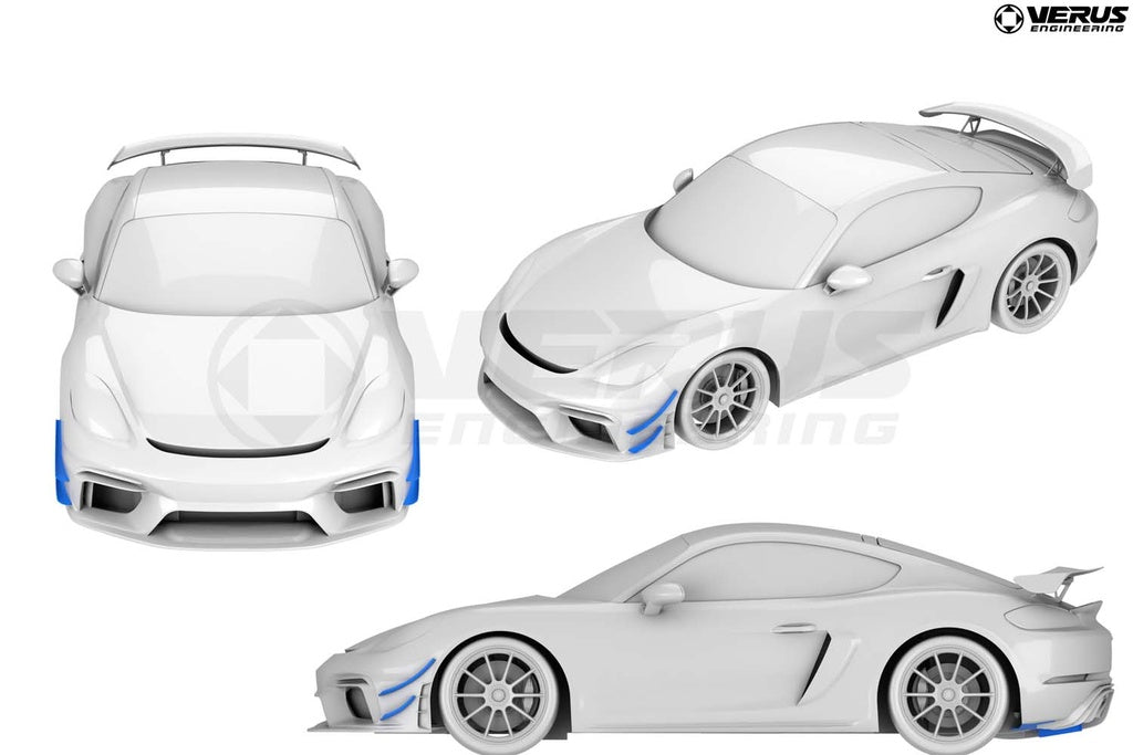 Verus - Dive Plane Kit, Dual Element - Porsche 718 GT4 - A0284A