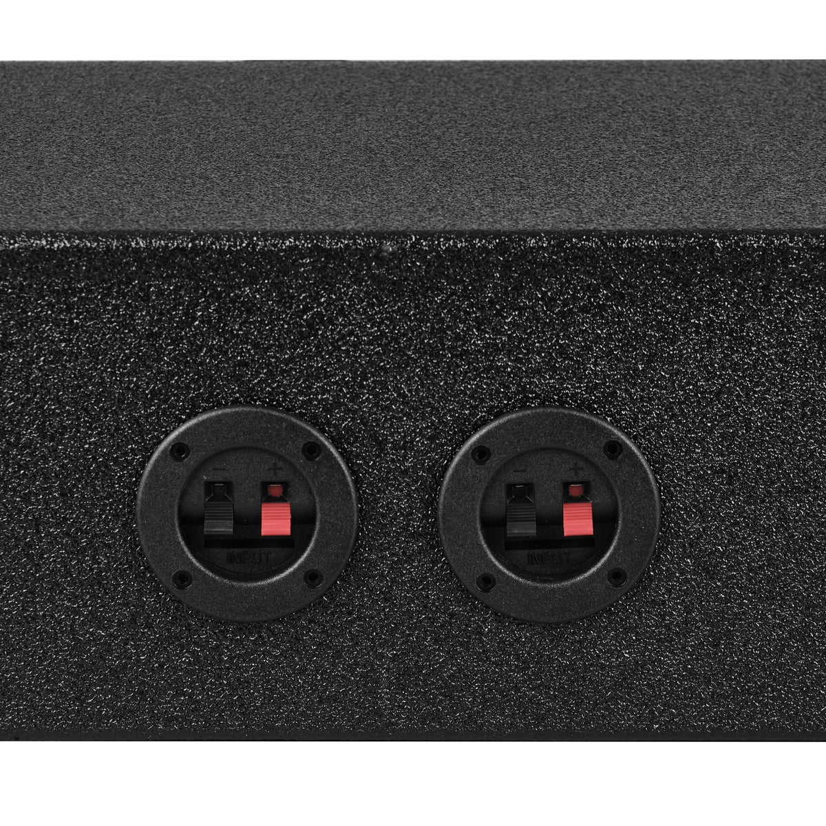 DS18 43 3/4in Long Forward Firing Underseat Ported Box 2ftx8in Subwoofer Enclosure- Black Finish - EBM-FFPUNI-2X8 - rear view