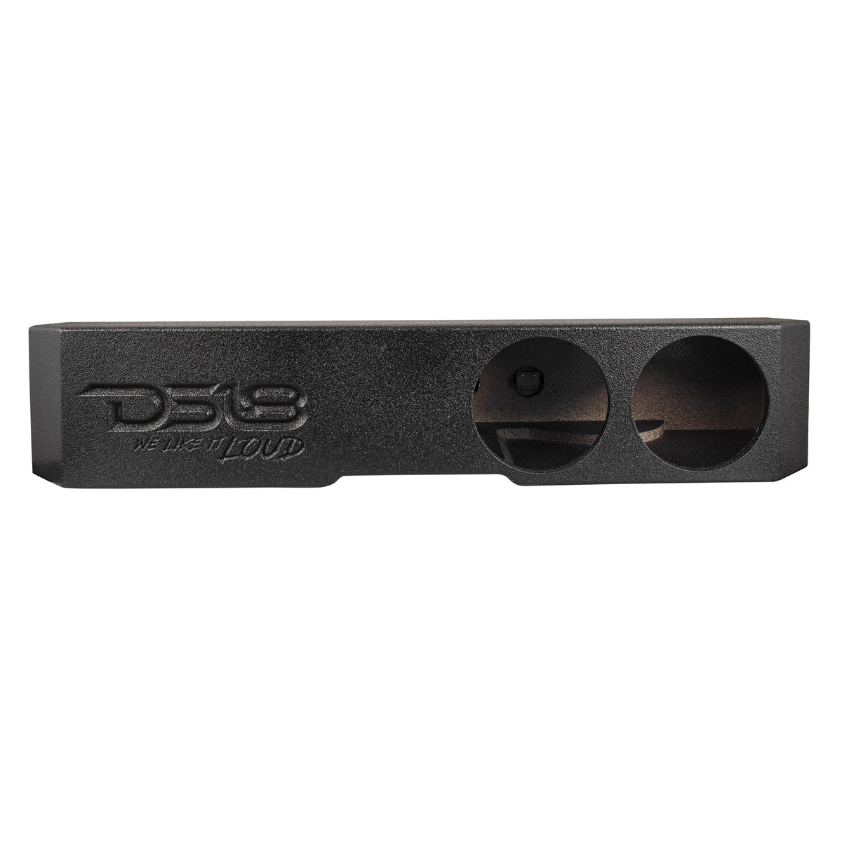 DS18 43 3/4in Long Forward Firing Underseat Ported Box 2ftx8in Subwoofer Enclosure- Black Finish - EBM-FFPUNI-2X8 - angle view