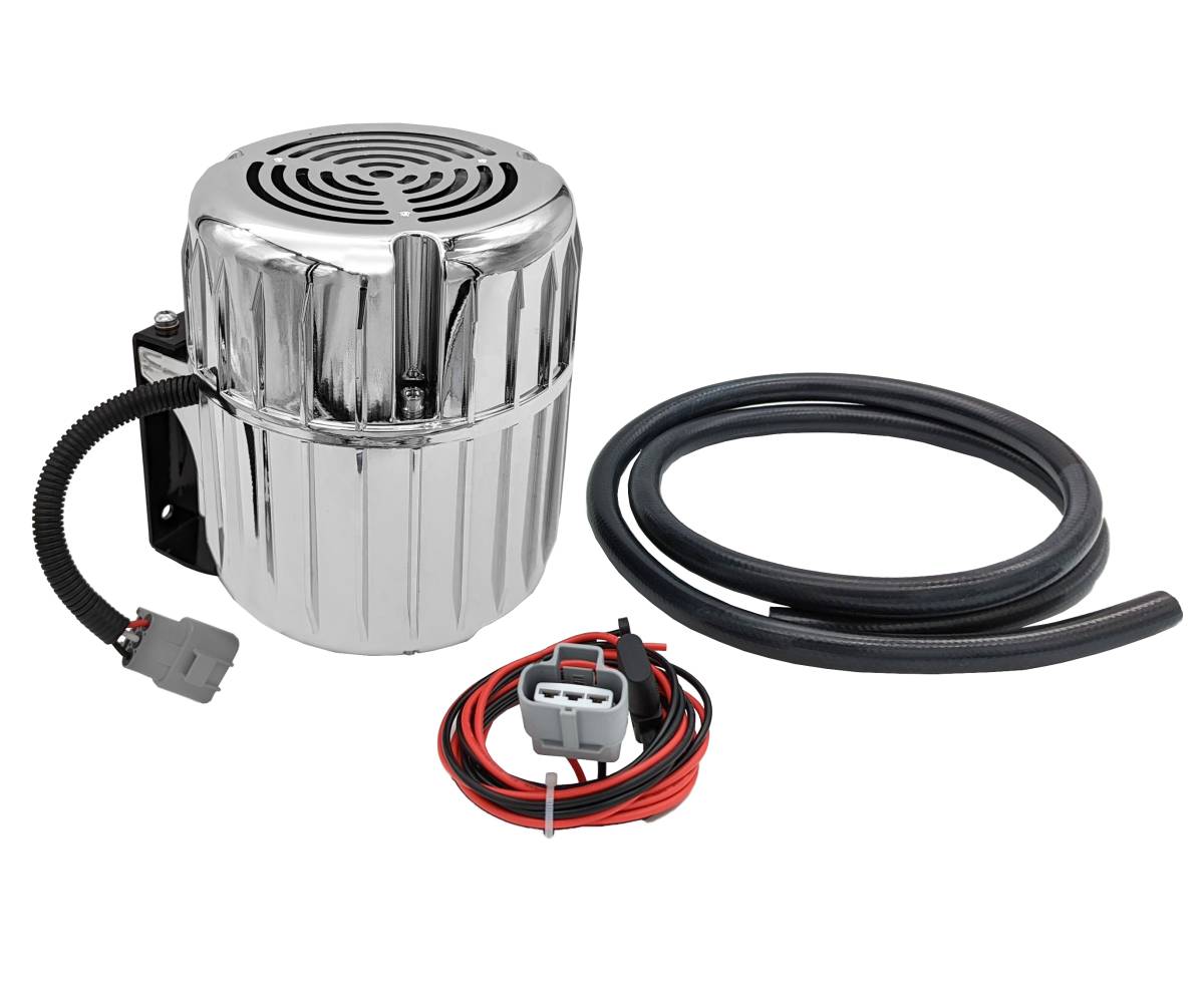 Granatelli 12-Volt Vacuum Rotary Vein Brake Booster Lift Pump - Chrome - 410102C