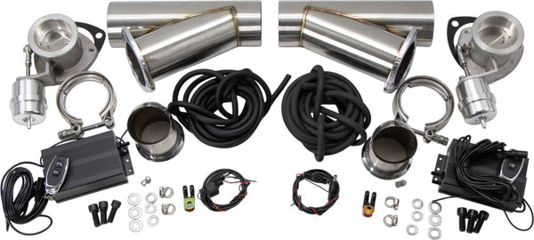 Granatelli 2.5in Stainless Steel Vacuum Controlled Electronic Dual Exhaust Cutout w/Band Clamp - 309525K