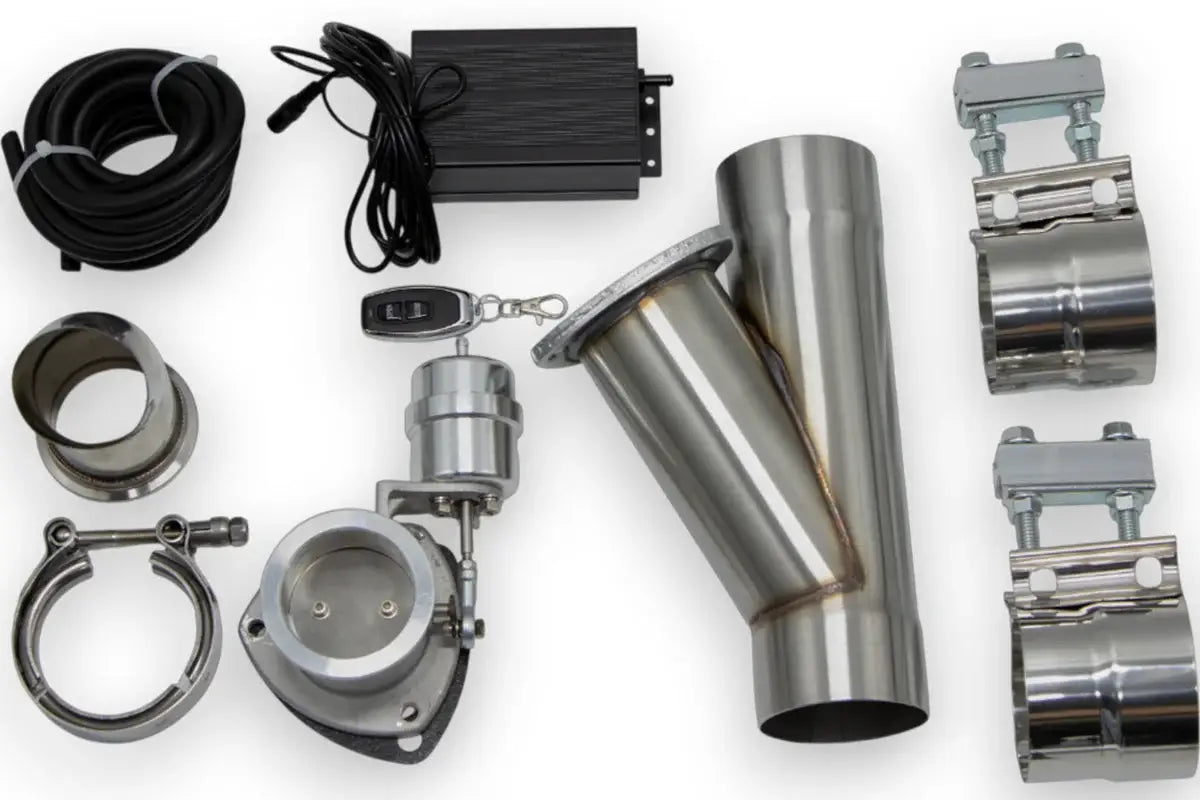 Granatelli 3.0in Stainless Steel Vacuum Controlled Electronic Exhaust Cutout w/Slip Fit/Band Clamp - 309530