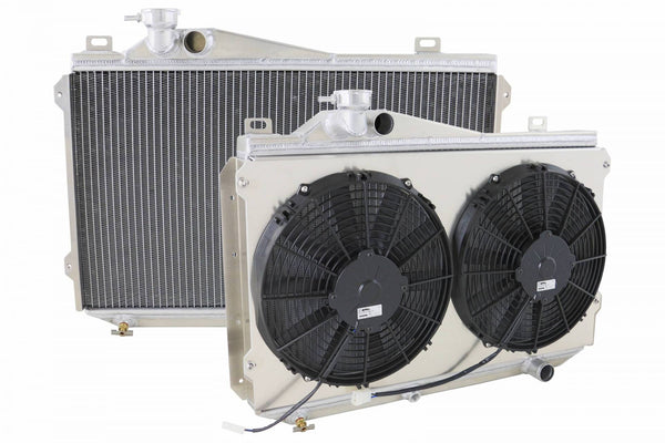 Raptor Racing - Fan Shroud Kit with Dual SPAL Fans MK2 Supra for 1982-1986 Toyota Supra - front view