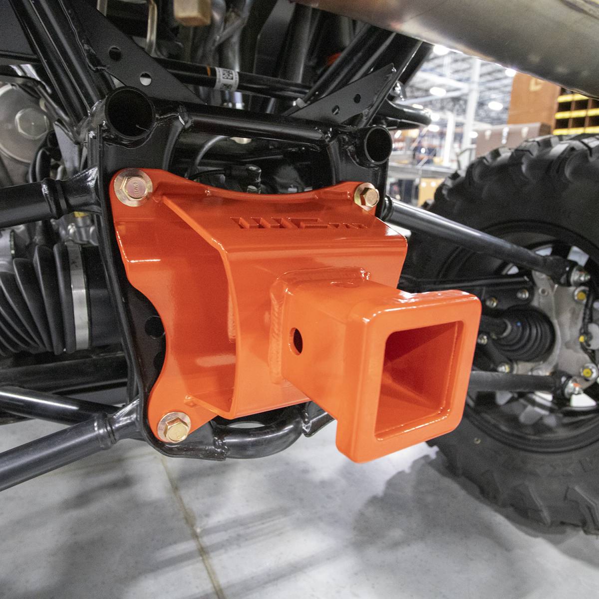 Wehrli 2019+ Honda Talon 1000X/R Receiver Hitch & Pull Plate - Talon Orange - WCF102009-TNO - angle view