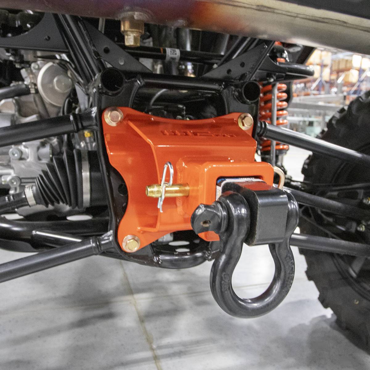 Wehrli 2019+ Honda Talon 1000X/R Receiver Hitch & Pull Plate - Talon Orange - WCF102009-TNO - side view