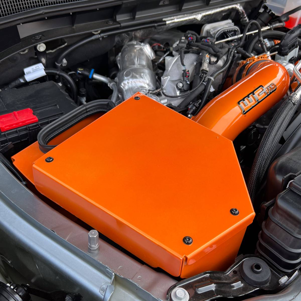 Wehrli 20-26 Chevrolet 6.6L LP5 Duramax 4in Intake Kit Stage 2 - Black Copper - WCF100684-CSTM - front view
