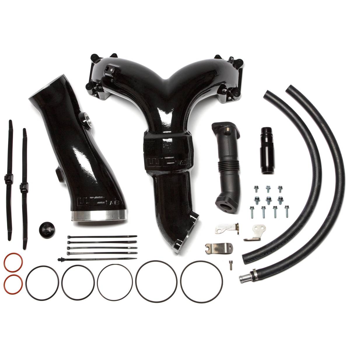 Wehrli 20-26 Power Stroke 6.7L High Flow Y-Bridge Kit - Flat Black - WCF100139-FB - front view
