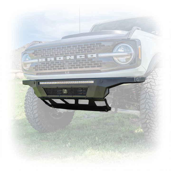 Turn Offroad 2021+ Ford Bronco Hyperlyte Front Bumper & Skid Plate - FB3-M1 for 2021-2026 Ford Bronco - front view