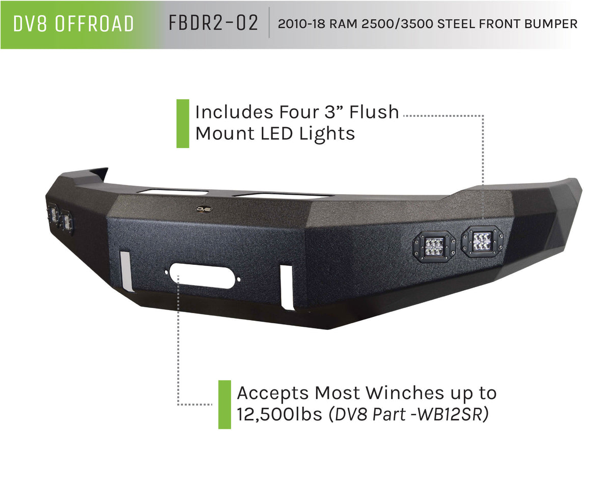 DV8 Offroad - Truck Front Full Size Bumper - FBDR2-02