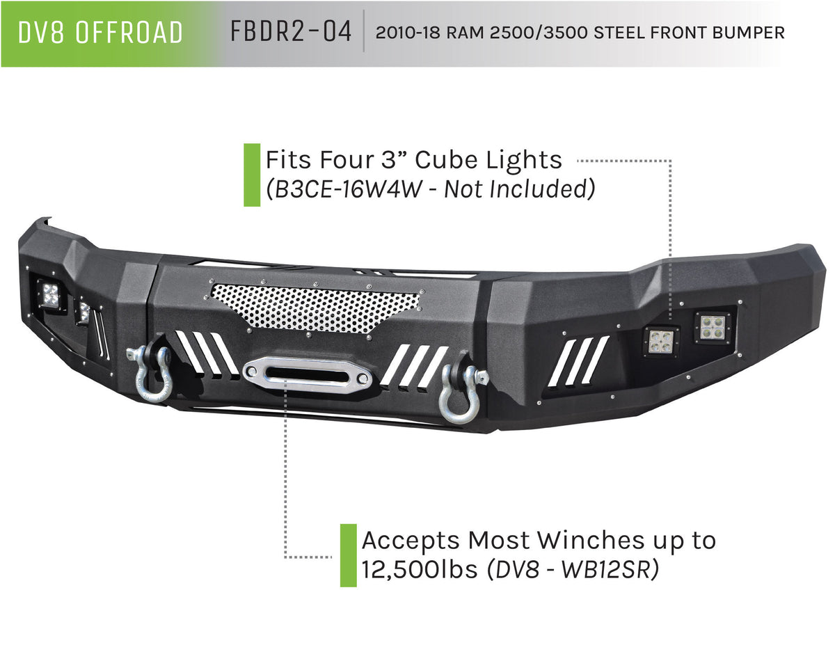 DV8 Offroad - Truck Front Full Size Bumper - FBDR2-04