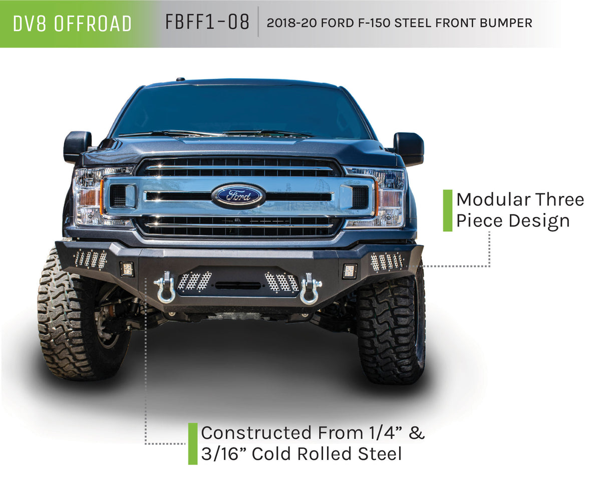 DV8 Offroad - Truck Front Full Size Bumper - FBFF1-08