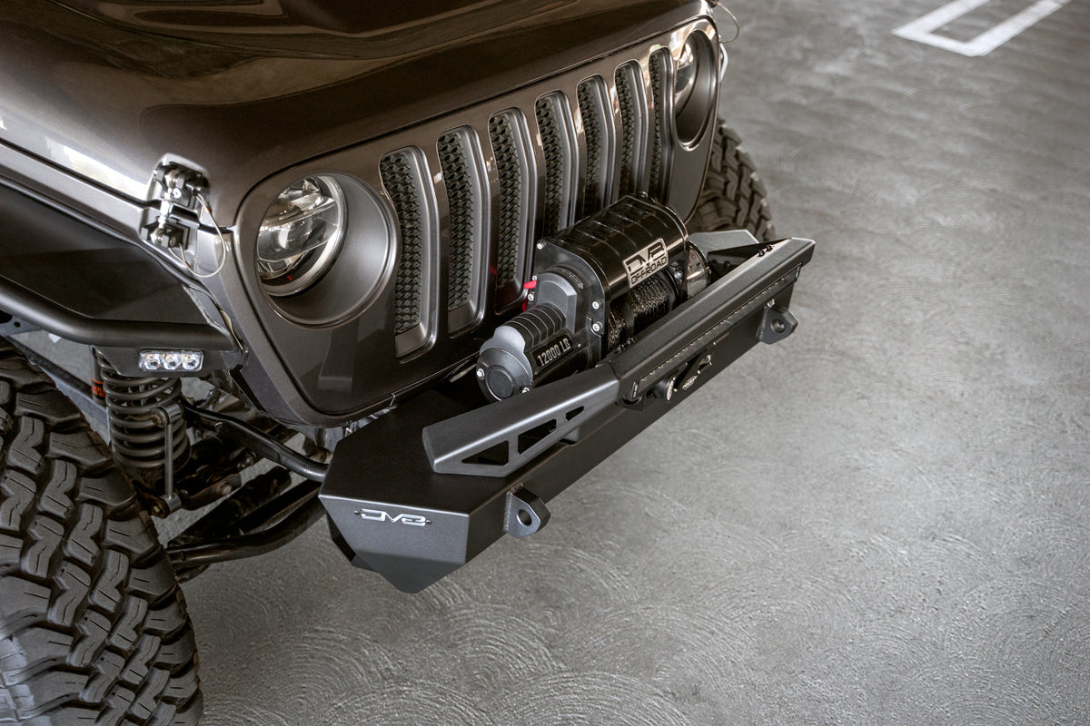 DV8 Offroad - FS-25 Stubby Front Bumper with Plated Bull Bar - FBJL-06