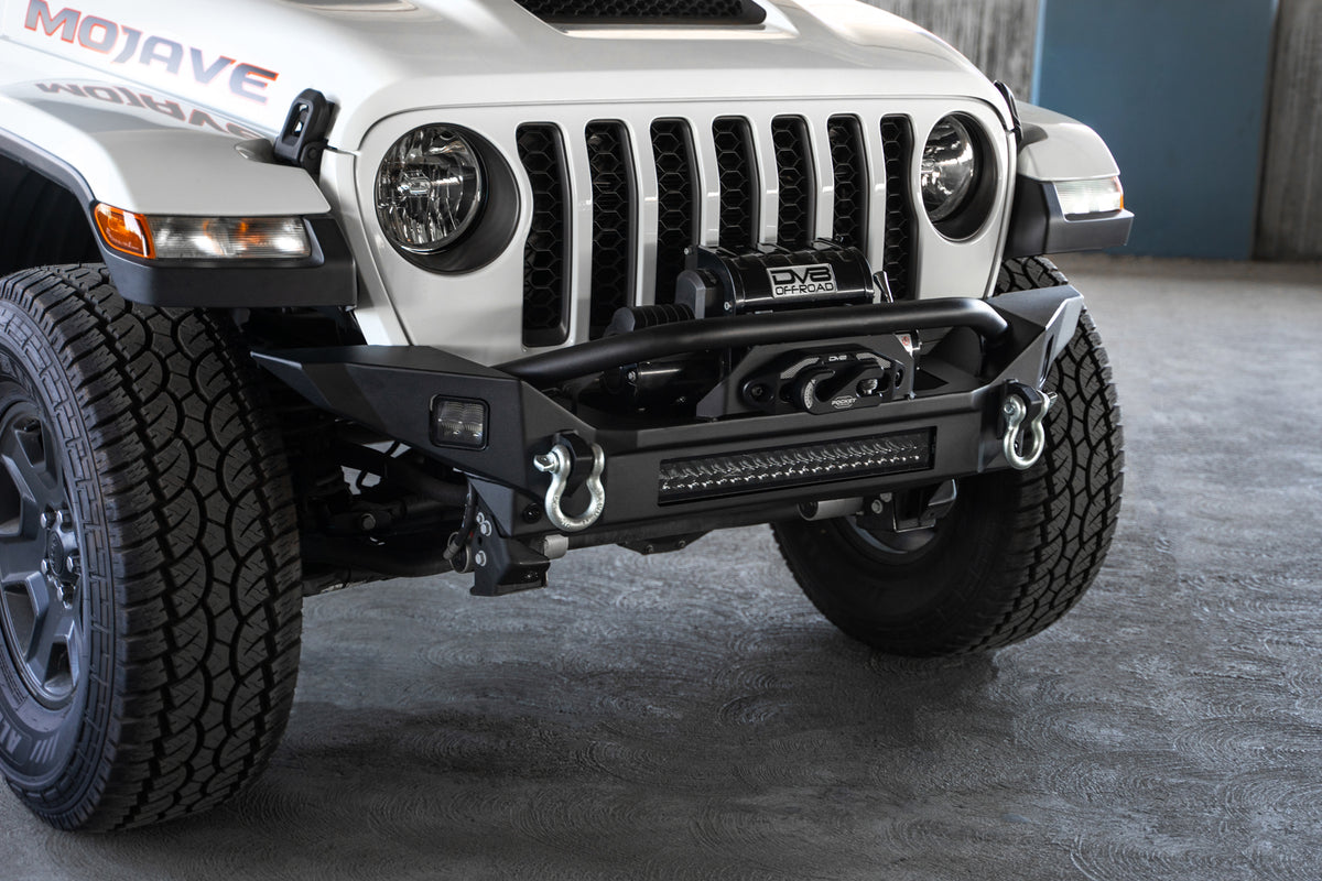 DV8 Offroad - Jeep Wrangler JL & Gladiator JT FS-7 Mid-Width Winch Front Bumper - FBJL-07