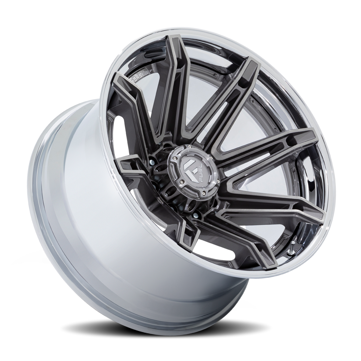Aluminum Wheels 20X10 Brawl FC401AP 6 On 139.7 Platinum Silver Chrome Lip 106.1 Bore -18 Offset Fuel Off Road Wheels
