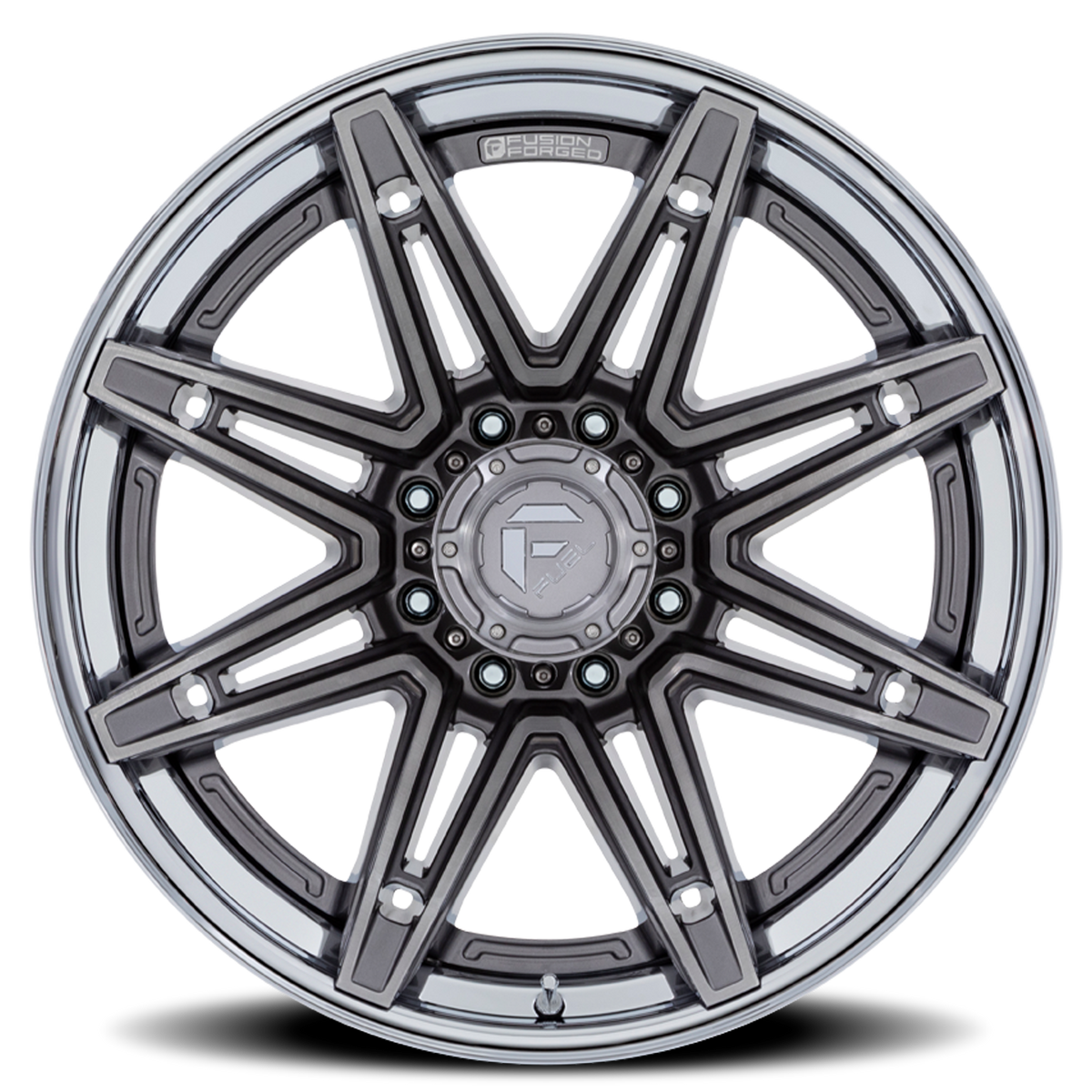 Aluminum Wheels 24X12 Brawl FC401AP 6 On 135 Platinum Silver Chrome Lip 87.1 Bore -44 Offset Fuel Off Road Wheels