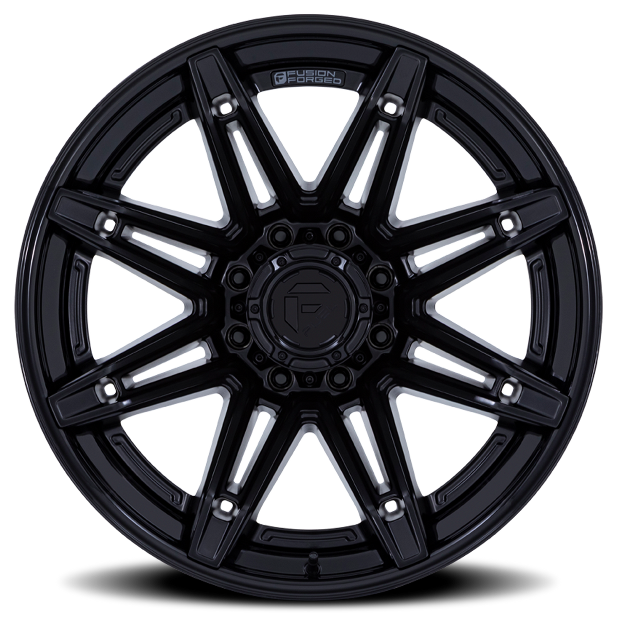 Aluminum Wheels 20X10 Brawl FC401MX 8 On 180 Matte Black/Gloss Black Lip 124.2 Bore -18 Offset Fuel Off Road Wheels