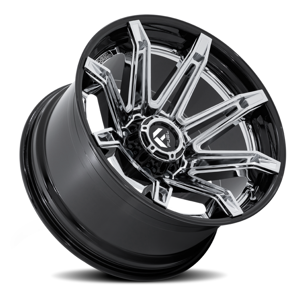 Aluminum Wheels 22X10 Brawl FC401PB 8 On 170 Chrome/Gloss Black Lip 125.1 Bore -18 Offset Fuel Off Road Wheels