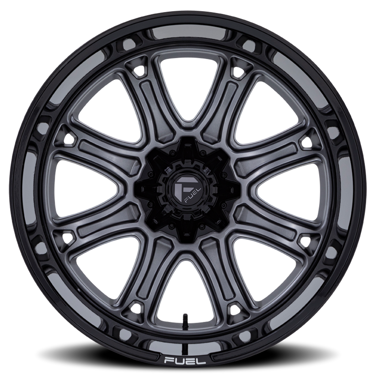 Aluminum Wheels 20X9 Darkstar FC853AB 5 On 139.7/5 On 150 Matte Gunmetal Gray/Black Lip 110.1 Bore 1 Offset Fuel Off Road Wheels