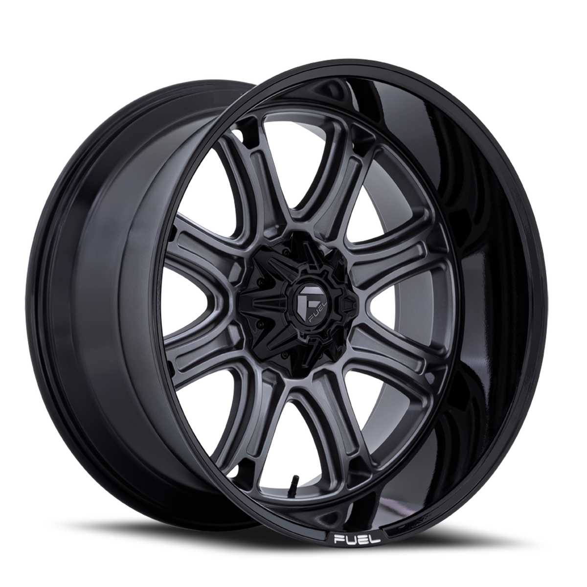 Aluminum Wheels 24X12 Darkstar FC853AB 8 On 170 Matte Gunmetal Gray/Black Lip 125.1 Bore -44 Offset Fuel Off Road Wheels