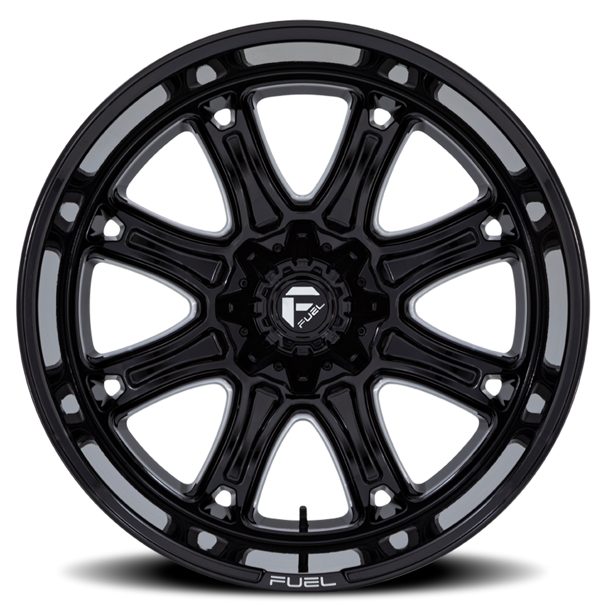 Aluminum Wheels 24X12 Darkstar FC853BE 6 On 135/6 On 139.7 Gloss Black Milled 106.1 Bore -44 Offset Fuel Off Road Wheels