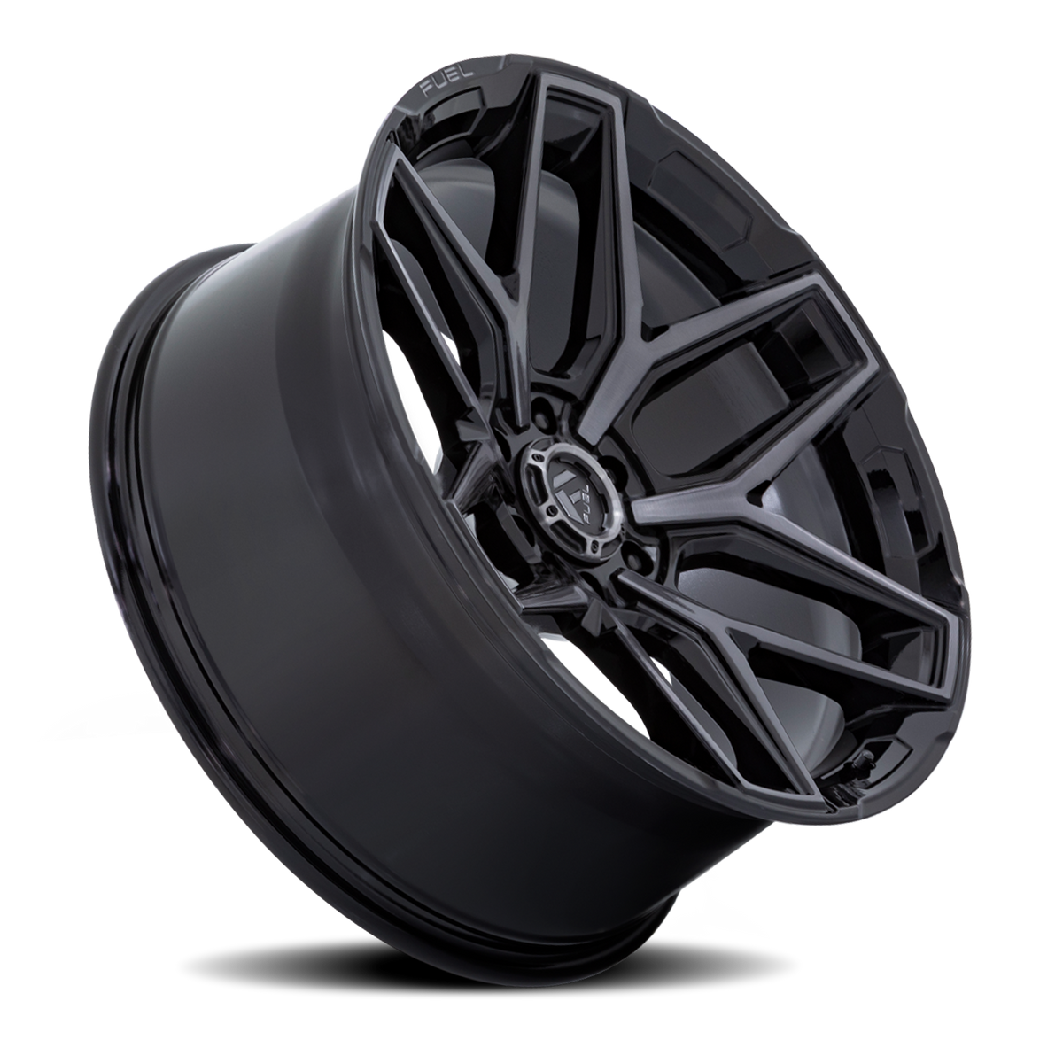 Aluminum Wheels 20X9 Flux 6 FC854BT 6 On 135 Gloss Black Brushed Gray Tint 87.1 Bore 1 Offset Fuel Off Road Wheels