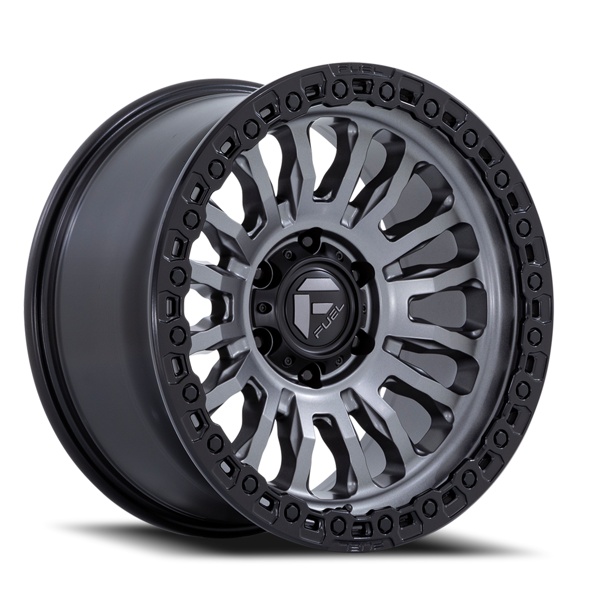 Aluminum Wheels 18X9 Rincon SBL FC857AB 5 On 127 Matte Gunmetal Gray Matte Black Lip 71.5 Bore -12 Offset Fuel Off Road Wheels