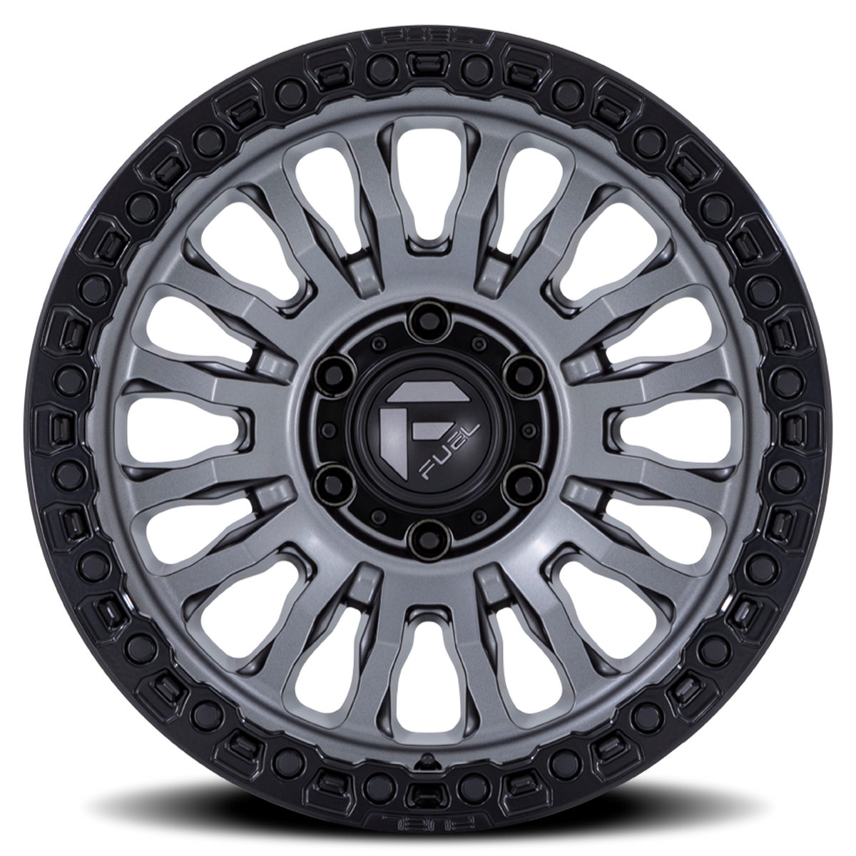 Aluminum Wheels 18X9 Rincon SBL FC857AB 5 On 139.7 Matte Gunmetal Gray Matte Black Lip 78.1 Bore 1 Offset Fuel Off Road Wheels