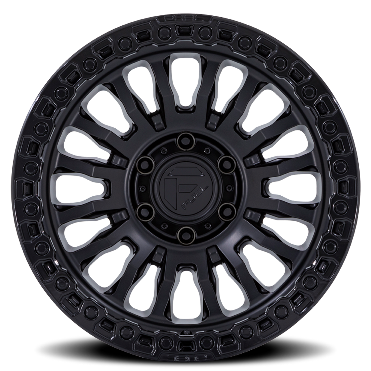 Aluminum Wheels 20X10 Rincon SBL FC857MB 6 On 139.7 Matte Black/Gloss Black Lip 106.1 Bore -18 Offset Fuel Off Road Wheels