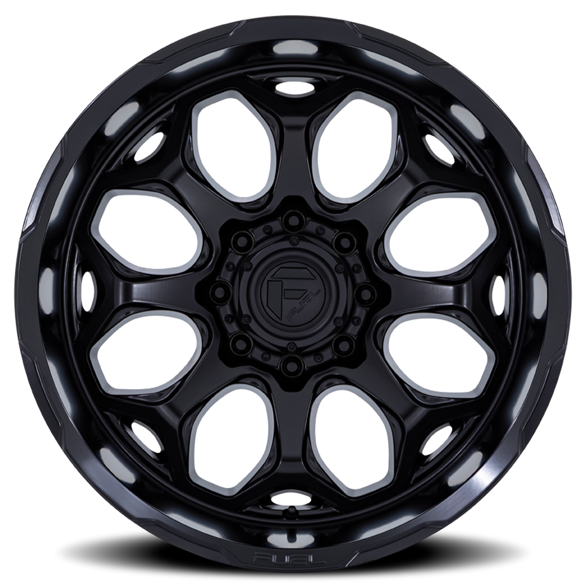 Aluminum Wheels 20X9 Scepter FC862 MX 6 On 139.7 Blackout 106.1 Bore 1 Offset Fuel Off Road Wheels