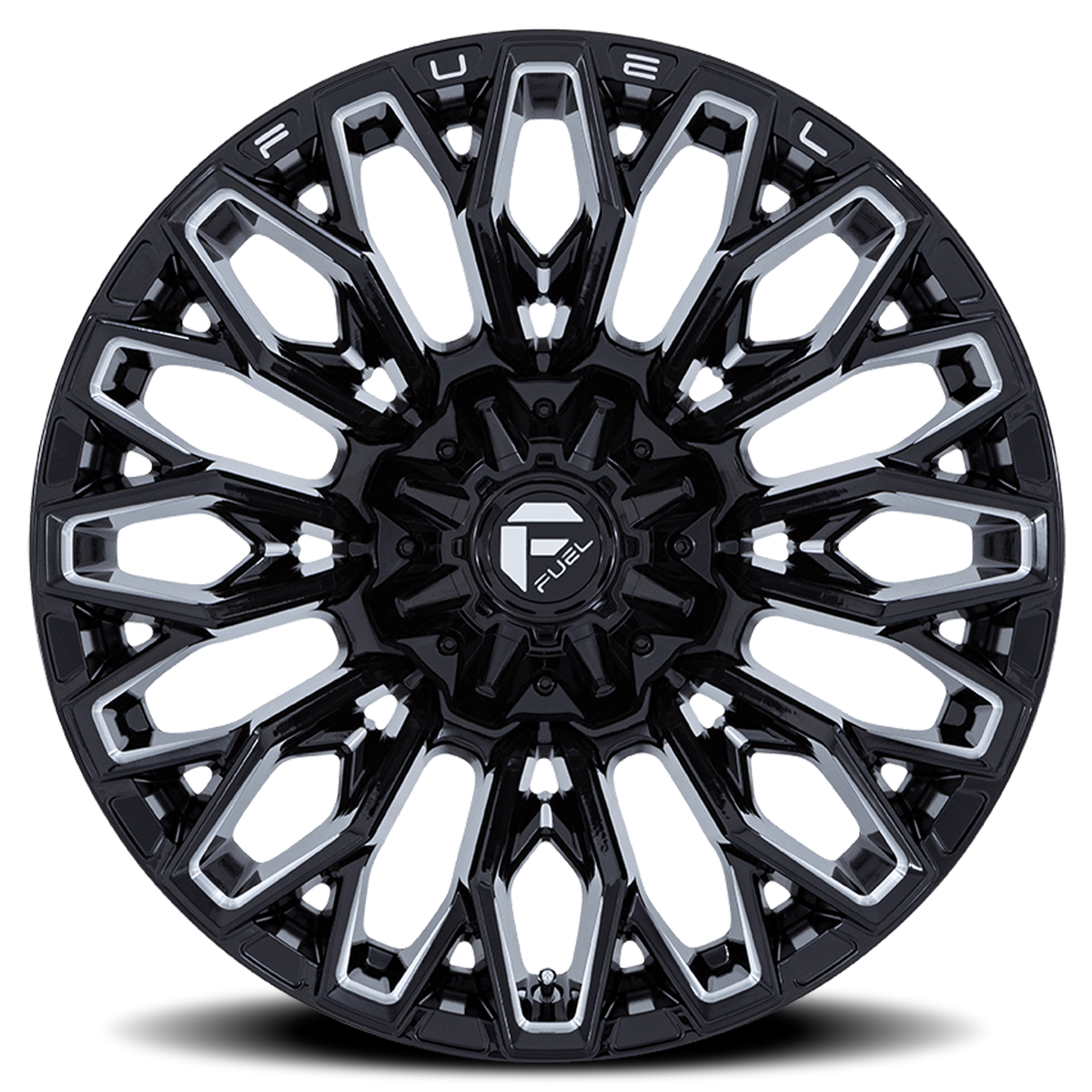 Aluminum Wheels 20X9 Strike FC865 BE 8 On 165.1 Gloss Black Milled 125.1 Bore 1 Offset Fuel Off Road Wheels