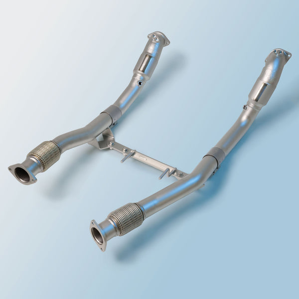 cp-e QKspl™ Ford Bronco Raptor ('22+) Cast Bellmouth Downpipes for 2022-2026 Ford Bronco - front view