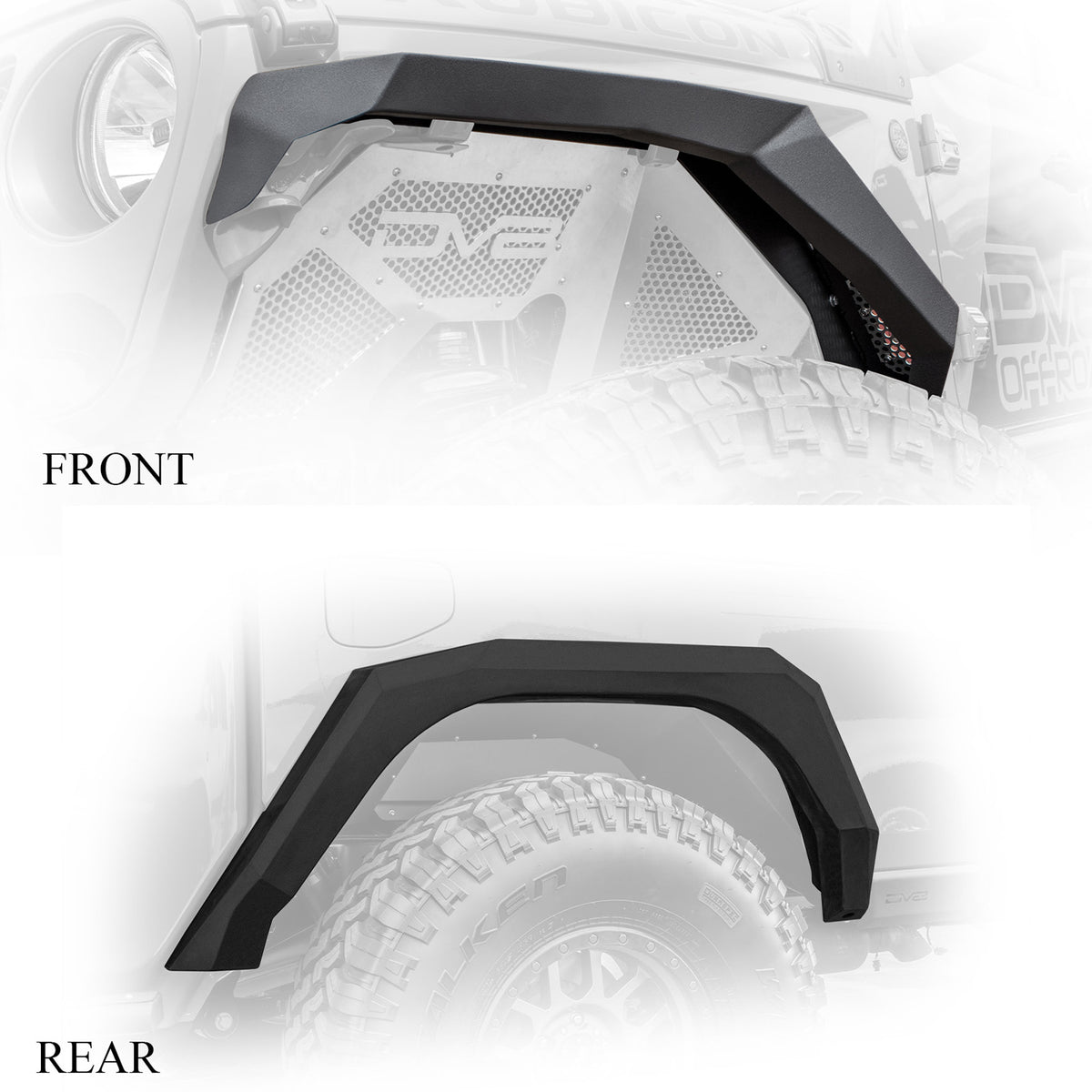 DV8 Offroad - Fender Flares; Armor; Front & Rear - FDGL-02