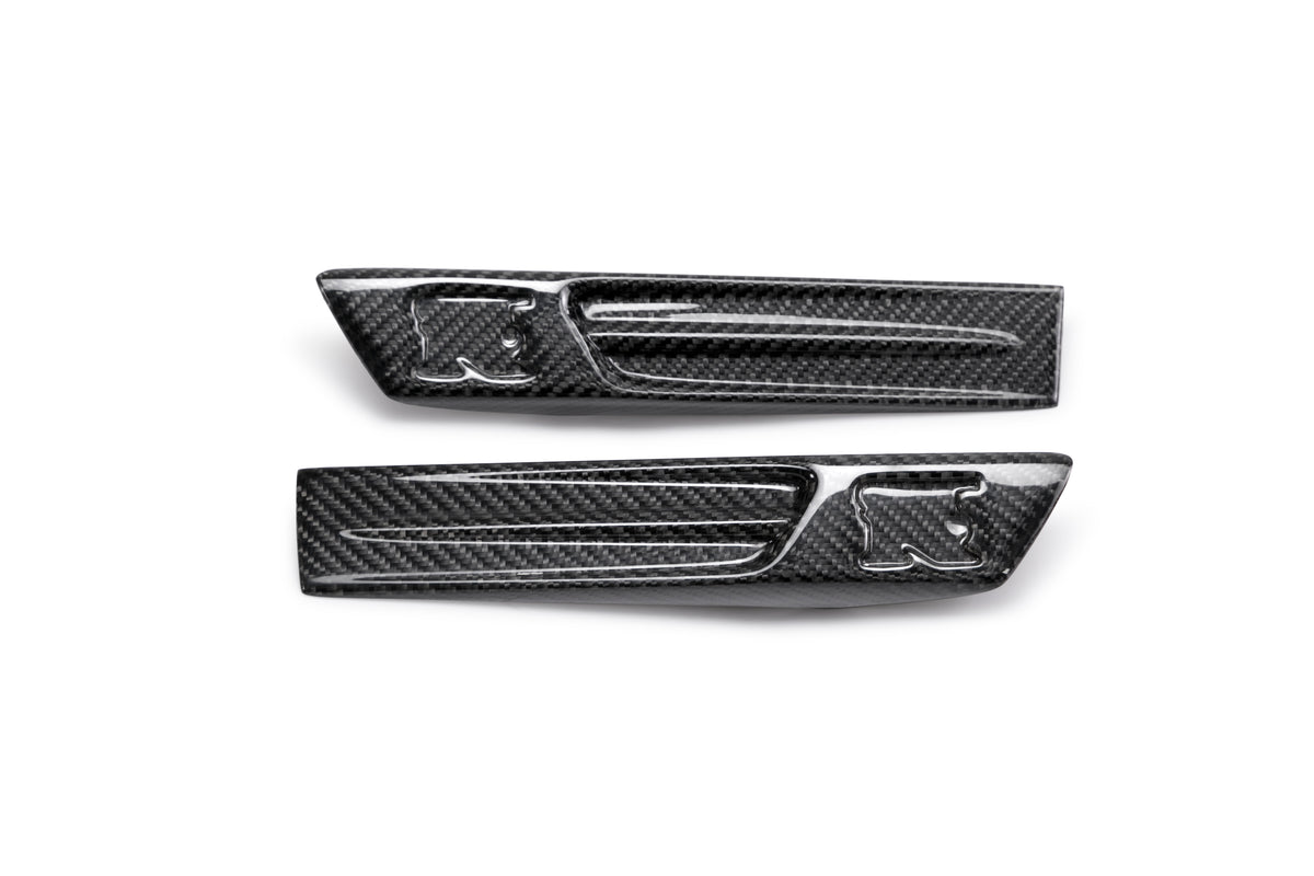 Seibon 09-10 Nissan GTR R35 Carbon Fiber Fender Duct Logos (Pair) - FDL0910NSGTR