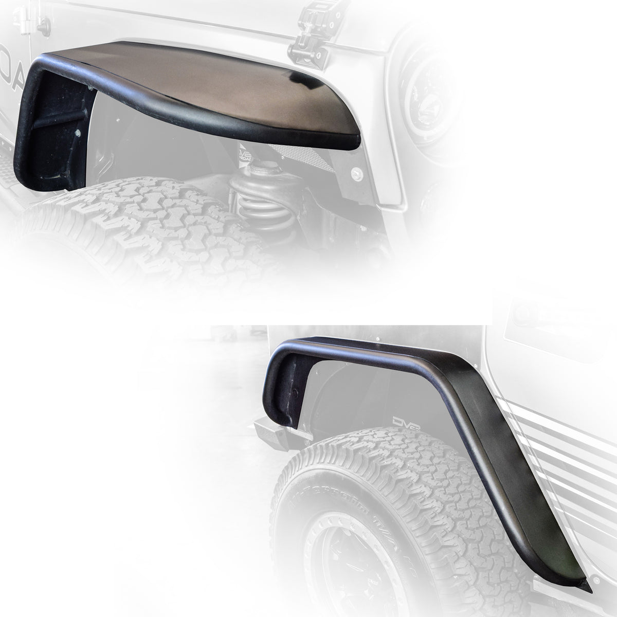 DV8 Offroad - Fender Flares; Wide; Front & Rear - FENDB-02