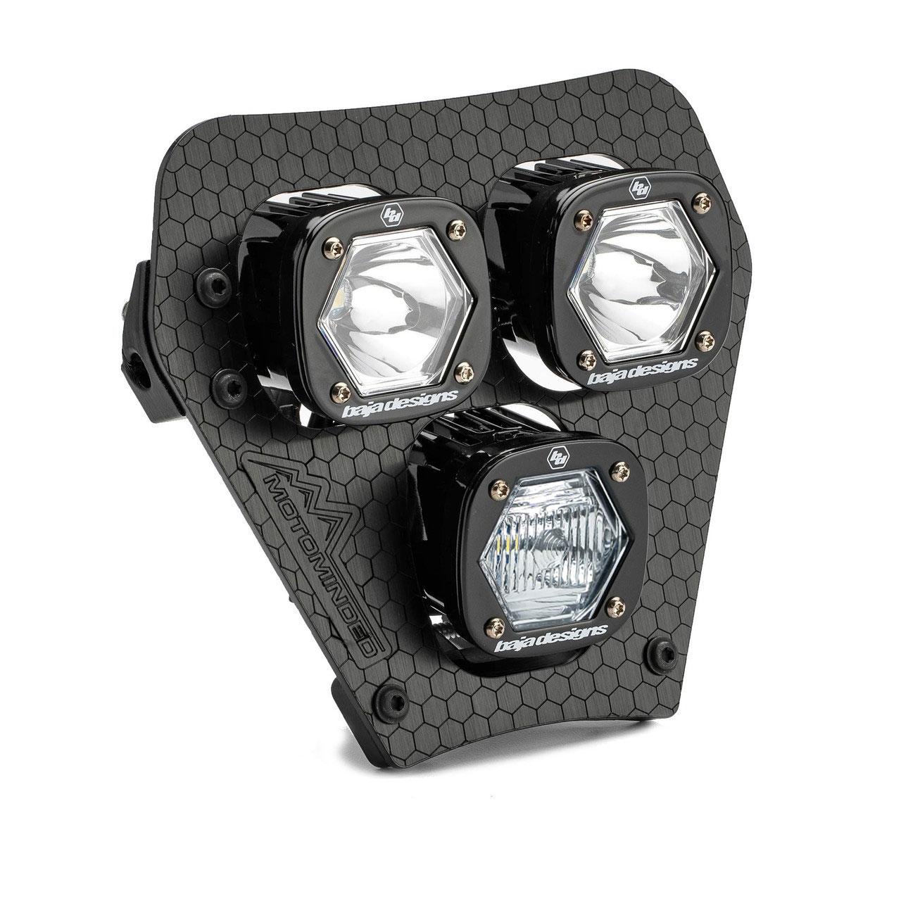 Baja Designs 24-25 KTM XCF-W/EC Triple S1 Hydra (D/C) LED Headlight Kit - Clear - 387021