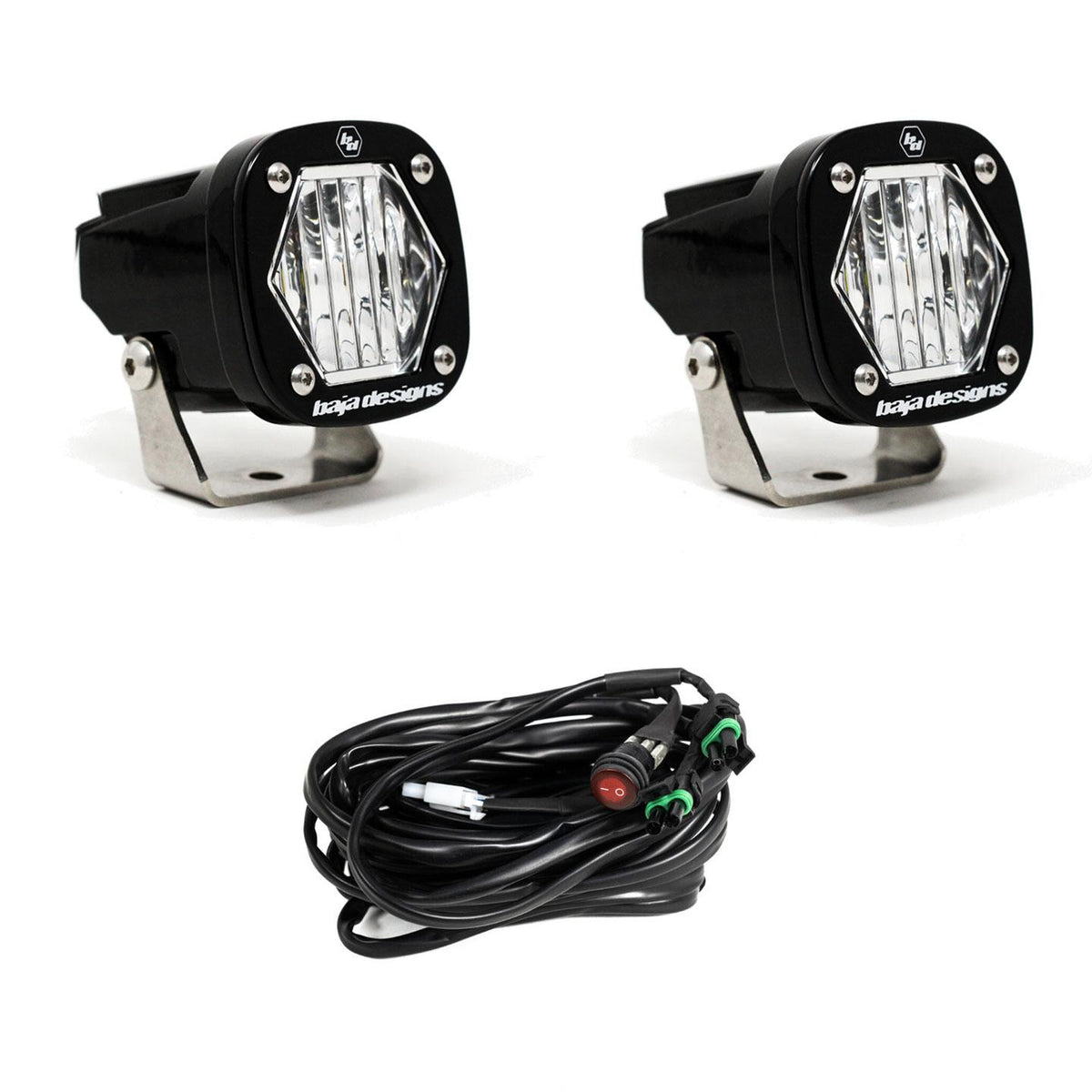 Baja Designs S1 Wide Cornering LED Light w/ Mounting Bracket Pair - 387805