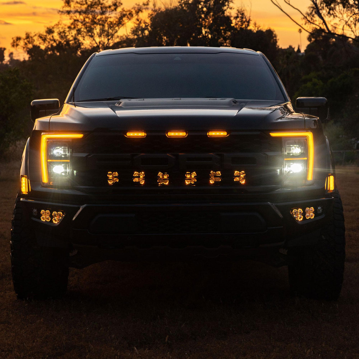 Baja Designs 2021+ Ford Raptor (Incl. 2024 R/37) Squadron Sport 2.0 Behind Grille Kit (MP) - Clear - 440016