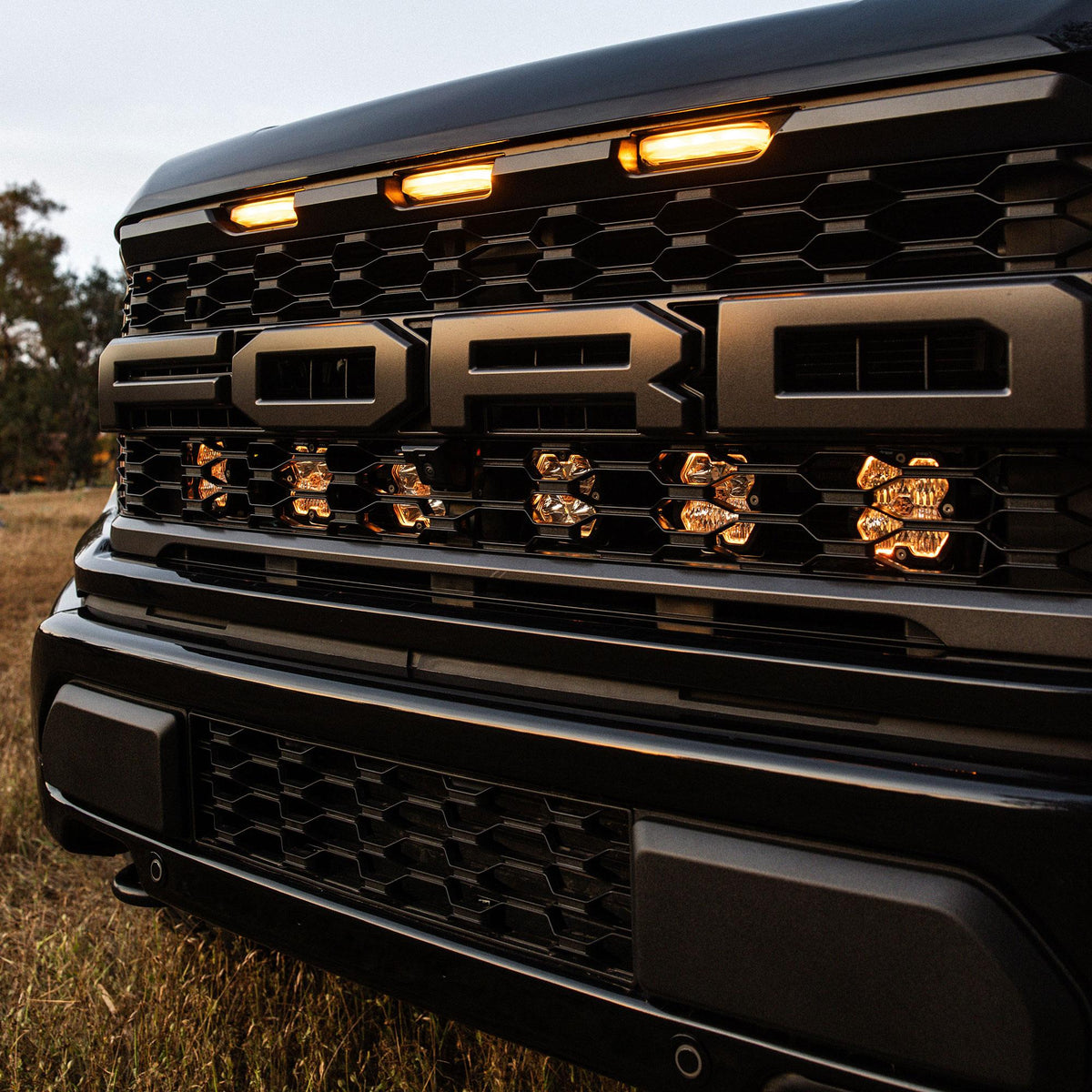 Baja Designs 2021+ Ford Raptor (Incl. 2024 R/37) Squadron Pro 2.0 Behind Grille Kit (MP) - Clear - 440017