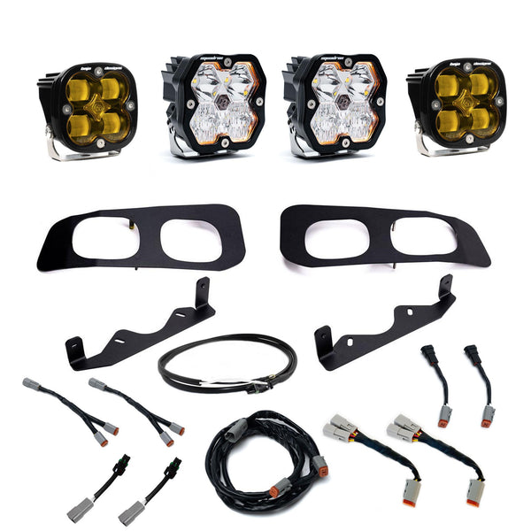 Baja Designs 2023+ Ford Super Duty Squadron Sport/SAE 2.0 Dual Fog Pocket Kit (SAE Fog) - Baja Amber - 440032UP