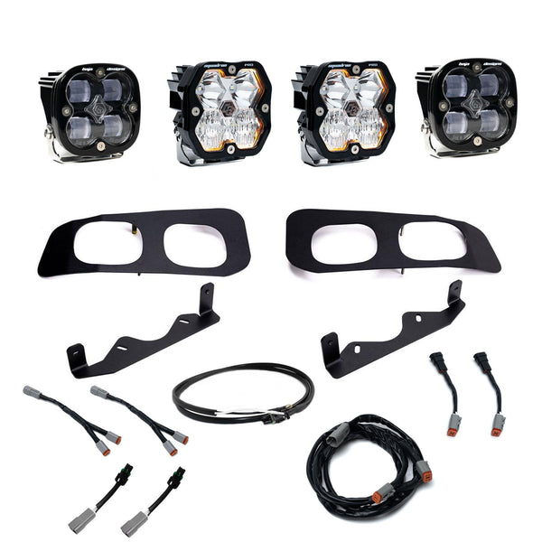 Baja Designs 2023+ Ford Super Duty Squadron Pro/SAE 2.0 Dual Fog Pocket Kit (SAE Fog) - Clear - 440033UP
