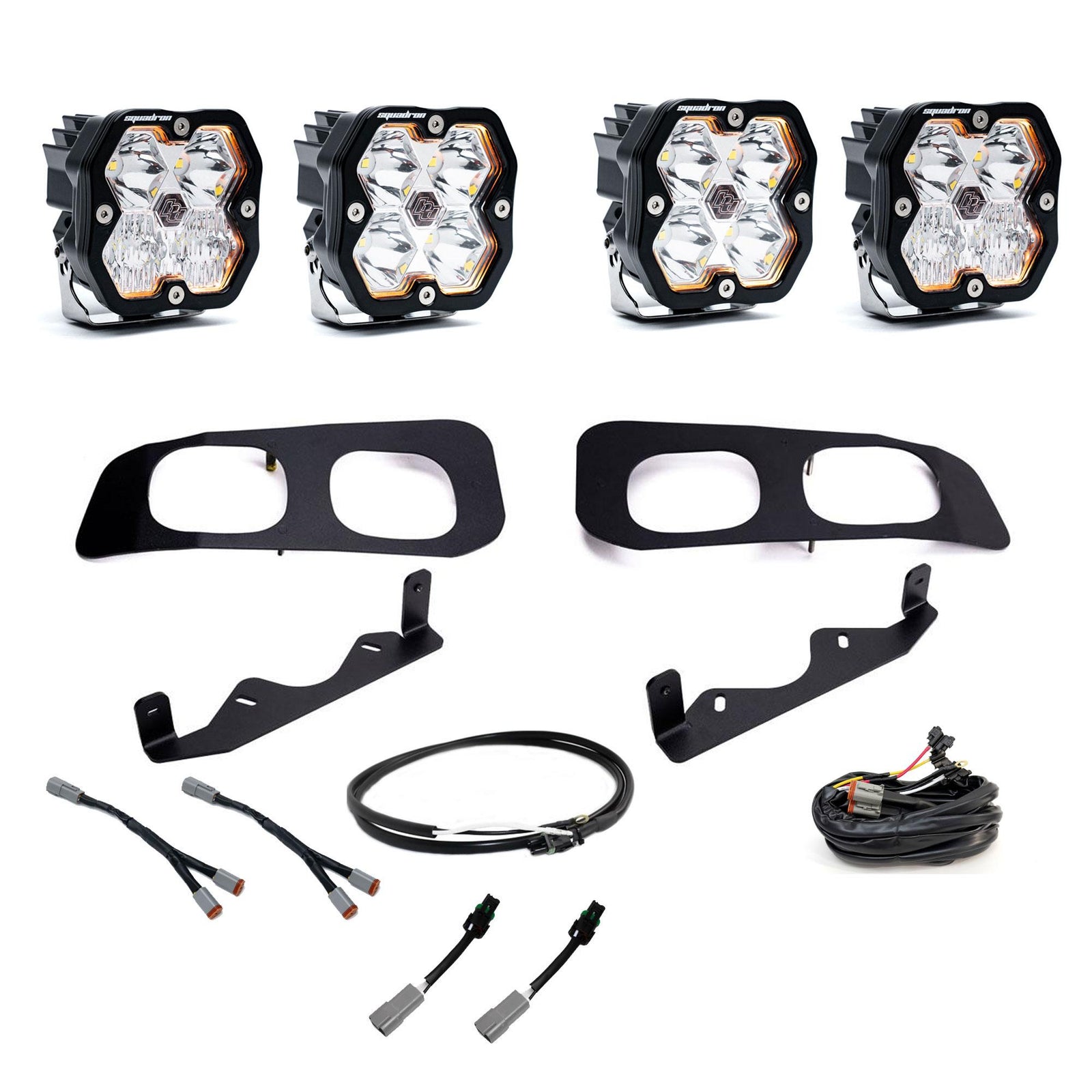 Baja Designs 2023+ Ford SD Squadron Sport 2.0 Dual Fog Pocket Kit Upfitter (Multi Patterns) - Clear - 440036UP