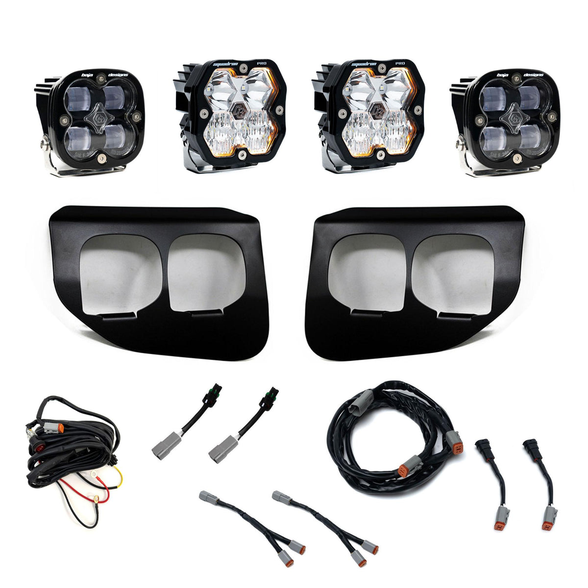 Baja Designs 20-22 Ford Super Duty Squadron 2.0 Pro/SAE Dual Fog Pocket Kit (Driving/Combo) - Clear - 440039