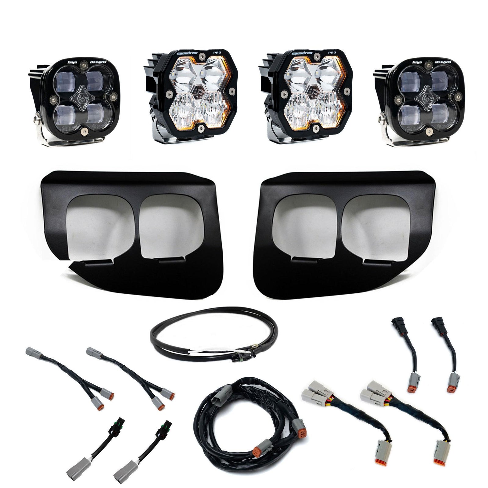 Baja Designs 20-22 Ford SD Squadron Pro/SAE 2.0 Dual Fog Pocket Kit Upfitter (SAE Fog) - Clear - 440039UP