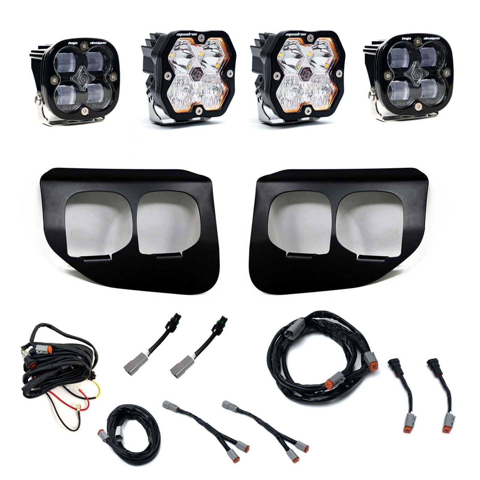 Baja Designs 20-22 Ford SD Squadron 2.0 SAE/Sport Dual Fog Pocket Kit (Driving/Combo) - Clear - 440041