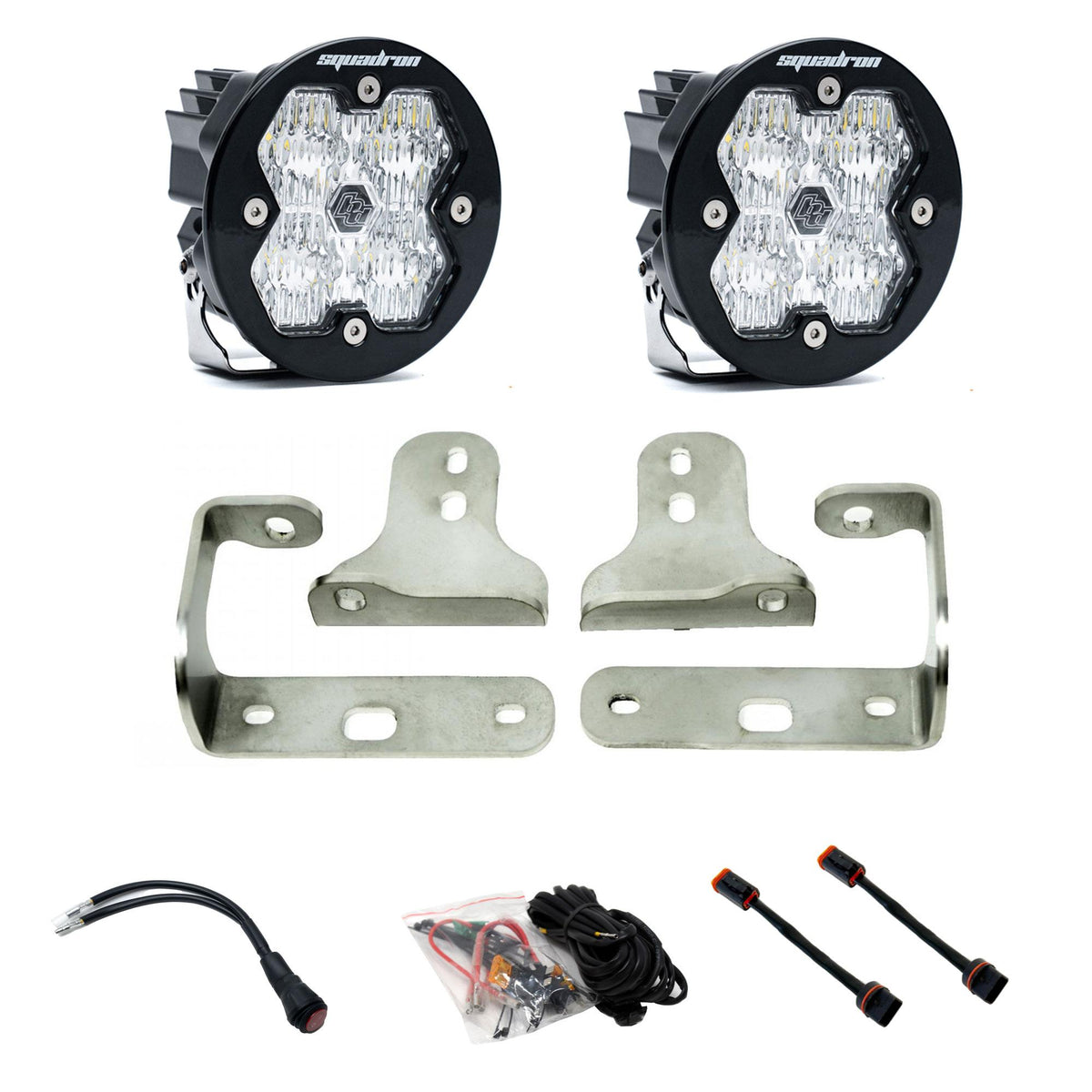 Baja Designs 18-25 JL/JT / 20-25 Gladiator Sport Bumper Squadron-R Sport 2.0 Fog Kit (WC) - Clear - 440045