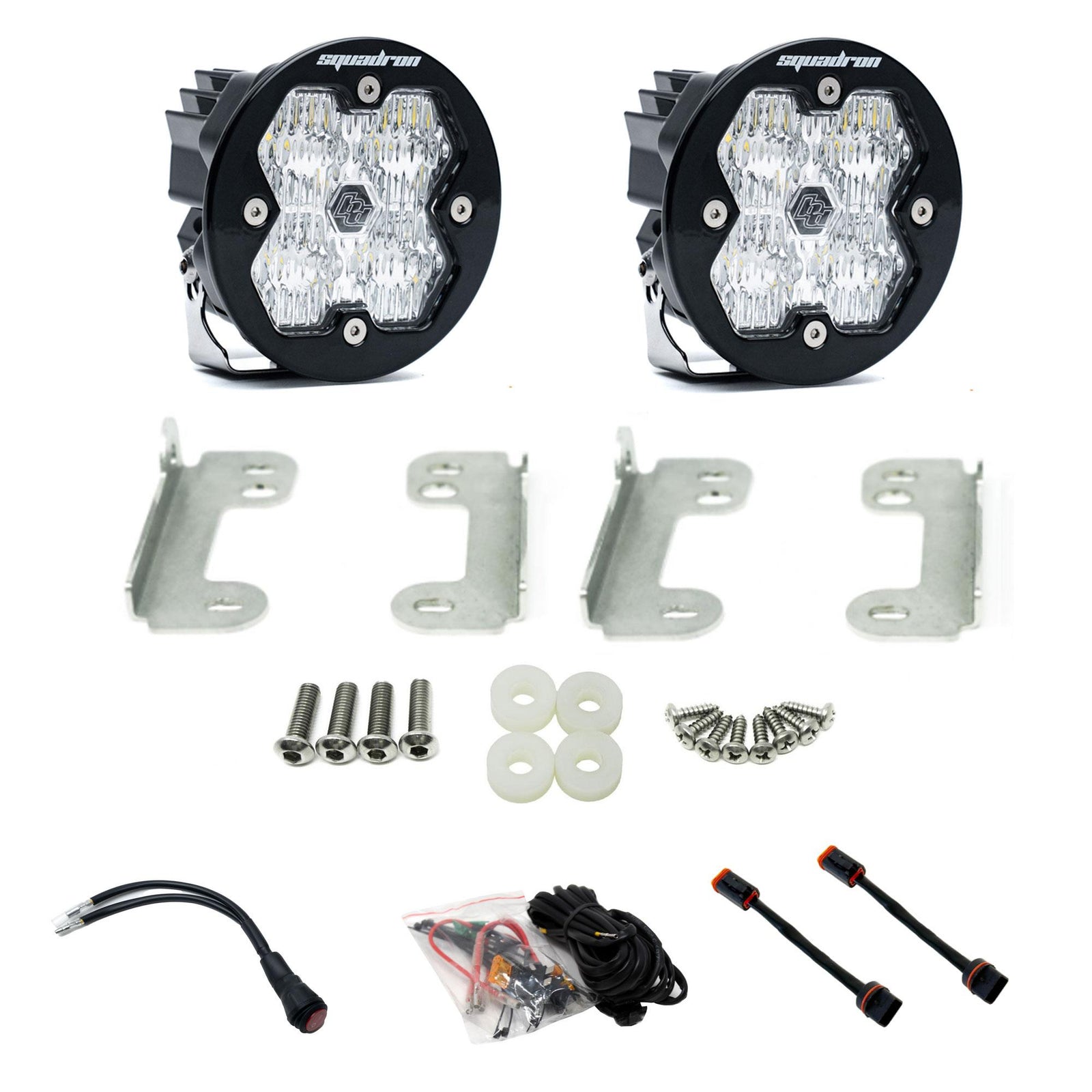 Baja Designs 18-25 JL/JT / 20-25 Gladiator Squadron-R Sport 2.0 Fog Kit OE Sahara Bumper (WC) -Clear - 440049